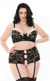 Margot Contour cup bra & high waist garter panties - SIZE 3X/4X