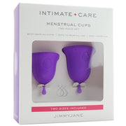 JimmyJane Intimate + Care Silicone Menstrual Cups in Purple