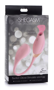 Shegasm 8X Tandem Plus Silicone Suction Clitoral Stimulator and Egg (SHIP ONLY)