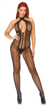 Black Crotchless Fishnet Stocking OS